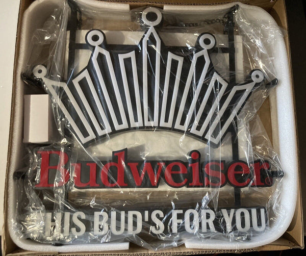 Budweiser King Of Beer This Bud`s For You LED Neon Sign Light Lamp