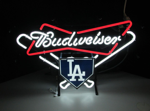 Budweiser Los Angeles Dodgers Beer Bar Neon Sign Light Lamp