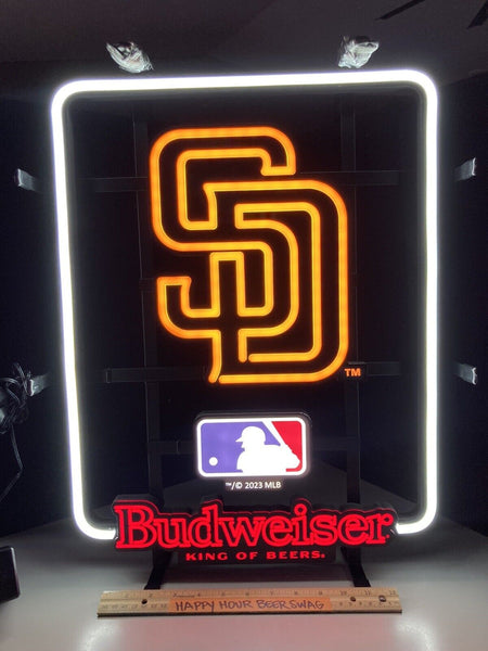 San Diego Padres Budweiser Beer LED Neon Sign Light Lamp With Dimmer