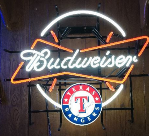 Budweiser Texas Rangers Bow Tie Beer Bar Neon Sign Light Lamp – neonsign.us