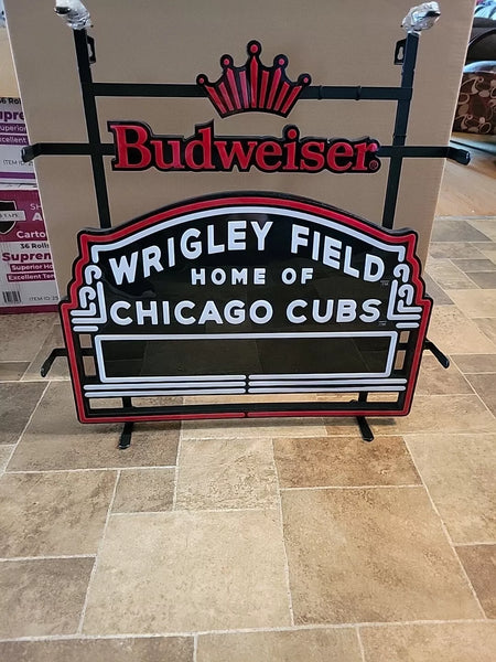 Budweiser Beer Wrigley Field Home Of Chicago Cubs LED Neon Sign Light Lamp