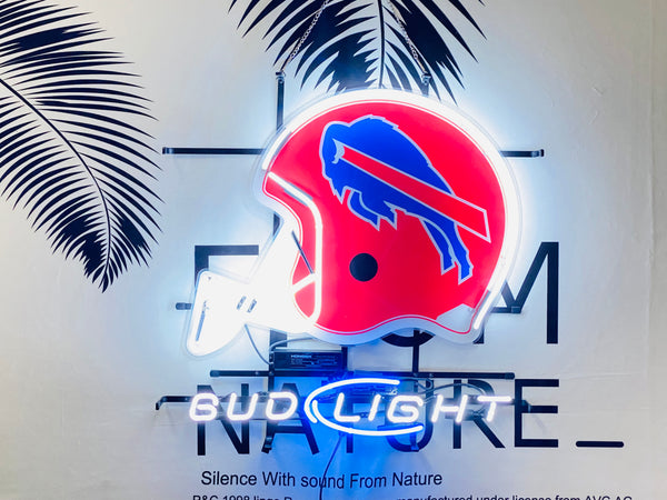 Buffalo Bills Helmet Bud Light Beer Bar Neon Sign Light Lamp