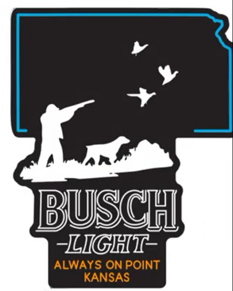 Busch Light Beer Kansas State Always On Point 2D LED Neon Sign Light Lamp