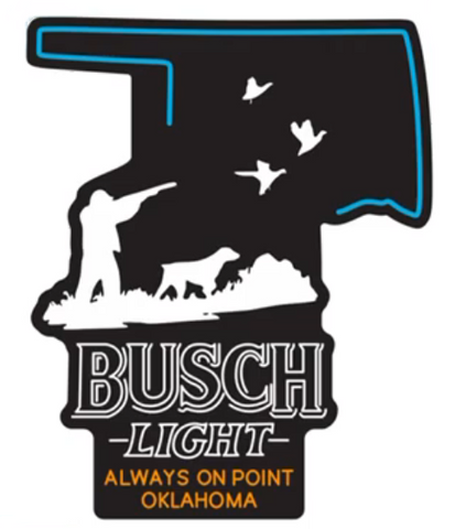 Busch Light Beer Oklahoma State Always On Point 2D LED Neon Sign Light Lamp