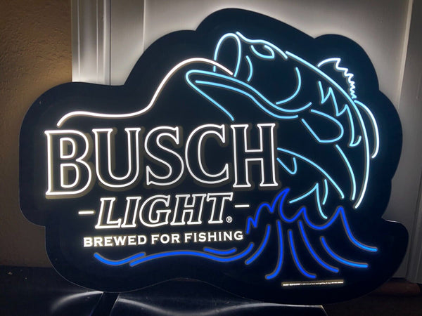 Busch Light Beer Bass Fish Fishing LED Neon Sign Light Lamp