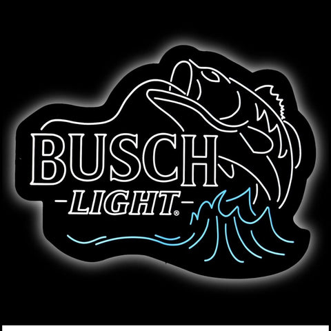 Busch Light Beer Bass Fish Fishing LED Neon Sign Light Lamp