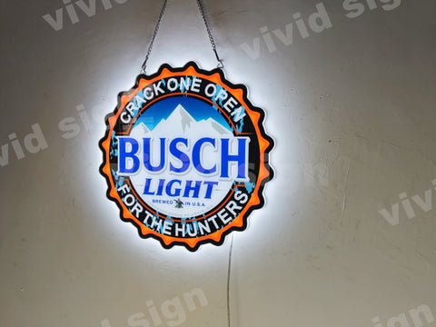 Busch Light Brewed Crack One Open For The Hunters 3D LED Neon Sign Lig ...