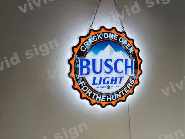 Busch Light Brewed Crack One Open For The Hunters 3D LED Neon Sign Light Lamp