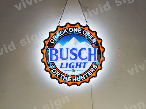 Busch Light Brewed Crack One Open For The Hunters 3D LED Neon Sign Light Lamp