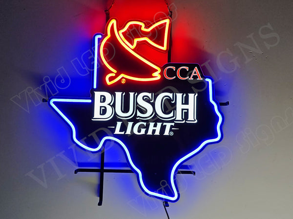 Busch Light CCA Texas LED Neon Sign Light Lamp