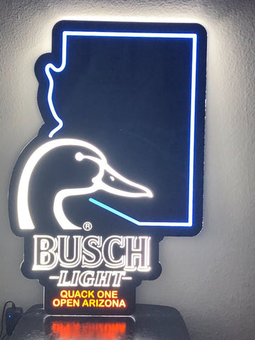 Busch Light Beer Flying Duck Ducks Quack One Open Arizona State LED Neon Sign Light Lamp