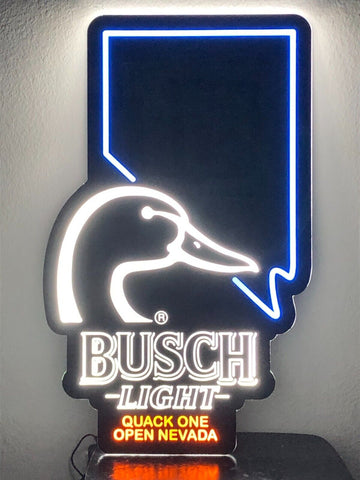 Busch Light Beer Flying Duck Ducks Nevada State LED Neon Sign Light Lamp