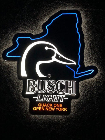 Busch Light Beer Flying Duck Ducks New York State LED Neon Sign Light Lamp