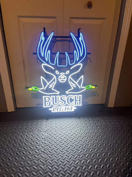 Busch Light Deer Hunting Duck LED Neon Sign Light Lamp With Dimmer