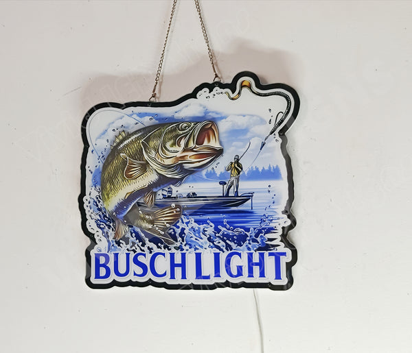 Busch Light Fishing 3D LED Neon Sign Light Lamp