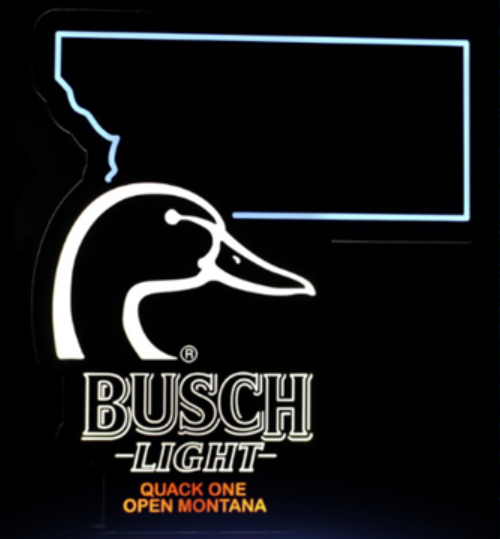 Busch Light Beer Flying Duck Ducks Montana State LED Neon Sign Light Lamp