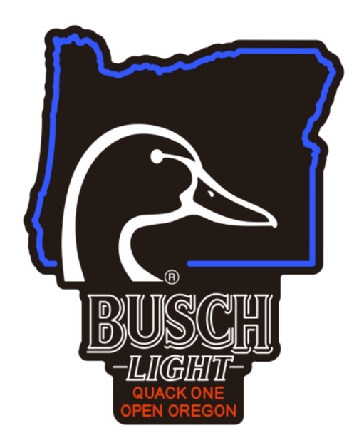 Busch Light Beer Flying Duck Ducks Oregon State LED Neon Sign Light Lamp