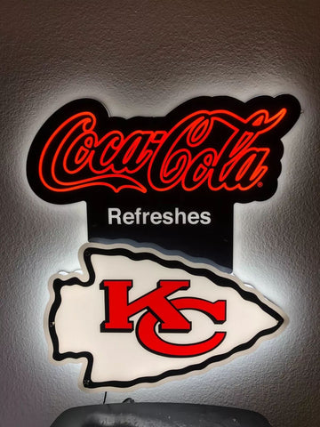 Kansas City Chiefs Coca Cola Refreshes 2D LED Neon Sign Light Lamp