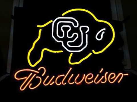 Colorado Buffaloes Budweiser Beer Neon Sign Light Lamp