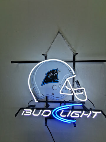 Carolina Panthers Bud Light Helmet Beer Neon Sign Light Lamp