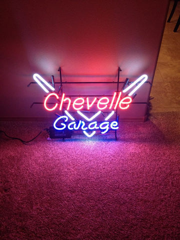 Chevrolet Chevy Corvette Chevelle Auto Sports Car Garage SS Super Sport Neon Sign Light Lamp