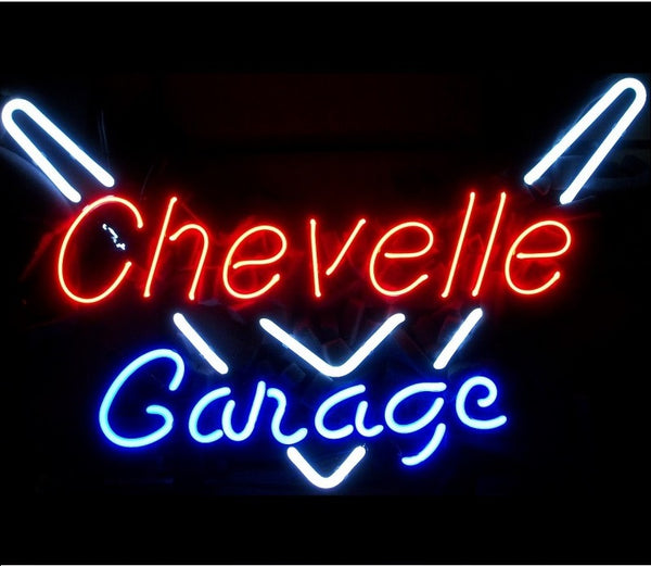 Chevelle Garage SS Super Sport Chevrolet Chevy Corvette Chevelle Auto Sports Car Neon Sign Light Lamp