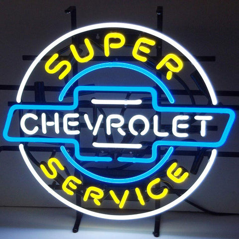 Chevrolet Super Service SS Chevy Corvette Chevrolet Chevelle Sports Car Neon Sign Light Lamp