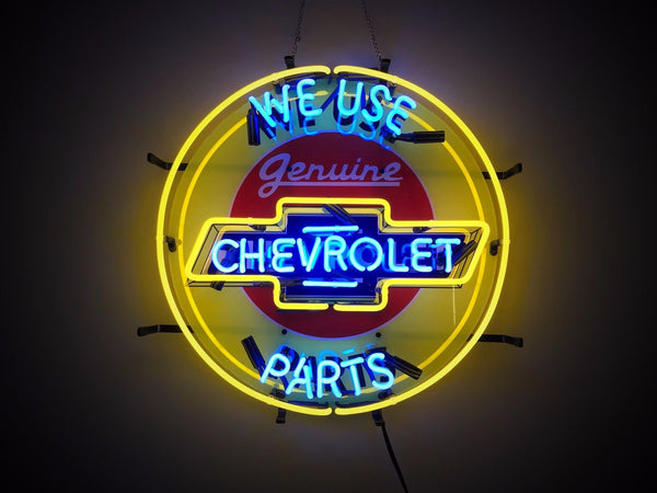 Chevrolet We Use Genuine Parts Neon Light Sign Lamp HD Vivid Printing