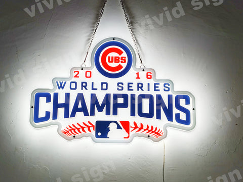 Chicago Cubs 2016 World Series Champions 3D LED Neon Sign Light Lamp