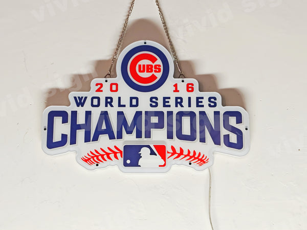 Chicago Cubs 2016 World Series Champions 3D LED Neon Sign Light Lamp