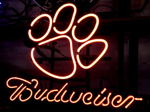 Clemson Tigers Mascot Budweiser Beer Neon Light Lamp Sign