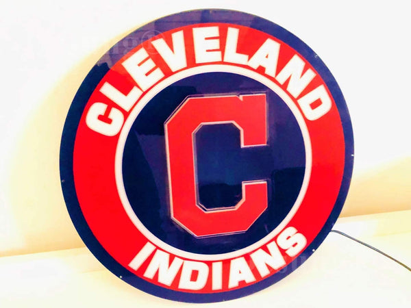 Cleveland Indians Chief Wahoo 3D LED Neon Sign Light Lamp