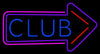Club Arrow Right Neon Light Sign Lamp Real Glass Wall Decor