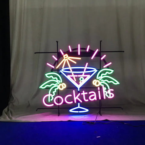 Cocktails Martini LED Neon Sign Light Lamp With Dimmer