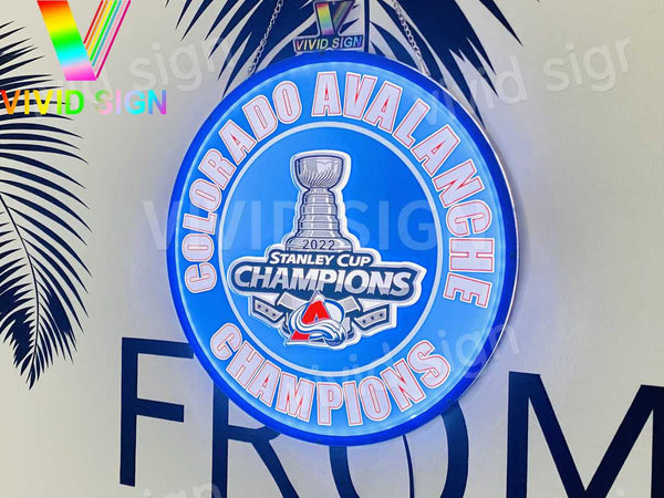 Colorado Avalanche 2022 Champions 3D LED Neon Sign Light Lamp