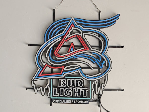 Colorado Avalanche Hockey Light Beer LED Neon Sign Light Lamp With Dimmer
