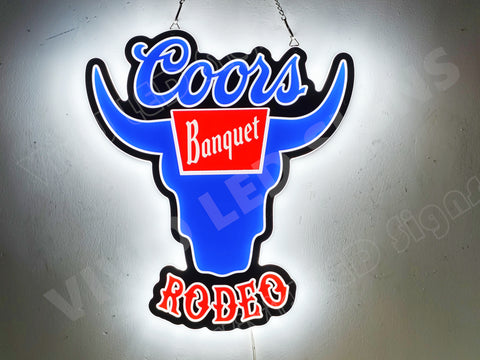 Coors Banquet Rodeo 3D LED Neon Sign Light Lamp