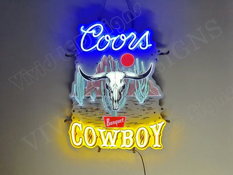 Coors Banquet Rodeo Beer LED Neon Sign Light Lamp