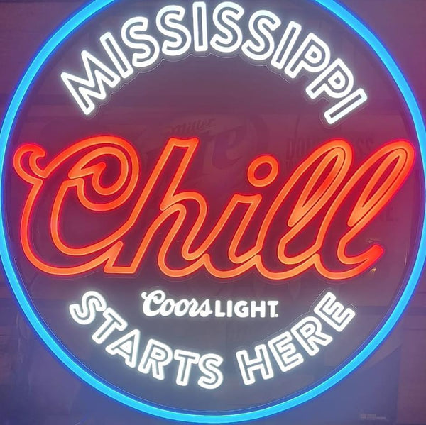 Beer Lager Chill Mississippi Starts Here LED Neon Sign Light Lamp