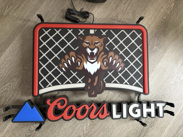 Florida Panthers Hockey Light Beer LED Neon Sign Light Lamp With Dimmer