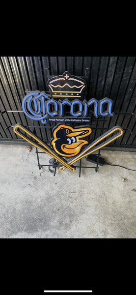 Corona Beer Baltimore Orioles Baseball LED Neon Sign Light Lamp With Dimmer