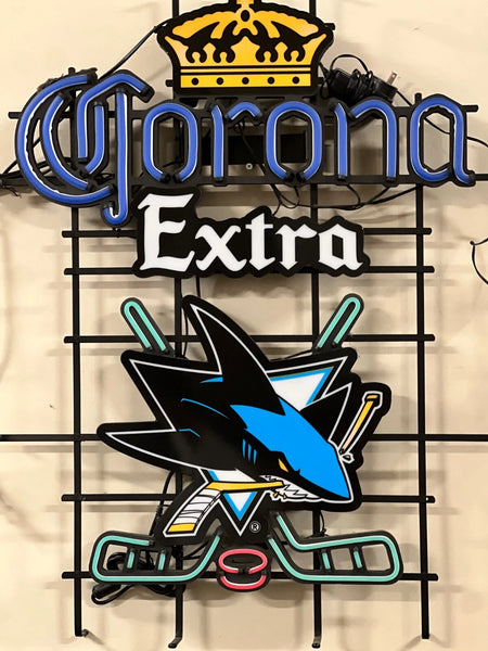 Corona Extra San Jose Sharks LED Neon Sign Light Lamp With Dimmer