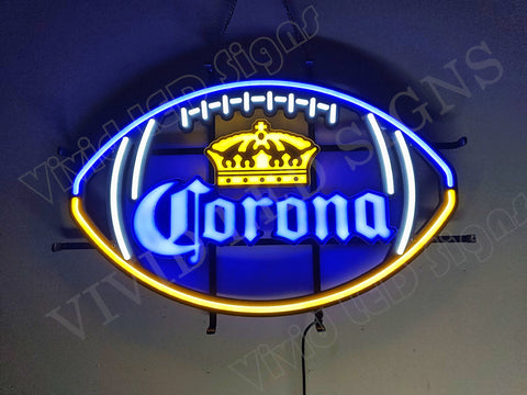 Corona Football LED Neon Sign Light Lamp