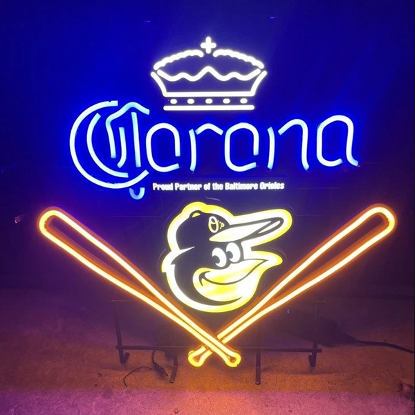 Corona Beer Baltimore Orioles Baseball LED Neon Sign Light Lamp With Dimmer