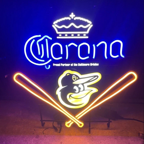 Corona Beer Baltimore Orioles Baseball LED Neon Sign Light Lamp With Dimmer