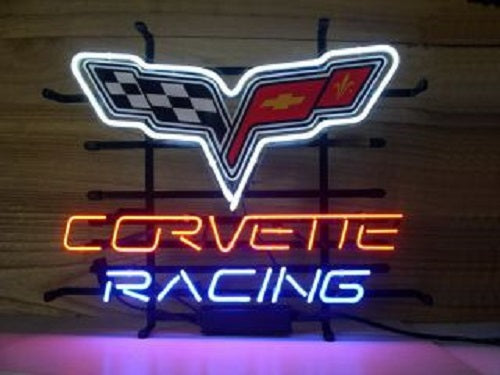 Corvette Racing Sign Corvette Racing Chevrolet Camaro Chevy Sports Car Garage Neon Sign Lig ...