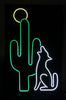 White Coyote Wolf Howl Cactus Neon Light Sign Lamp Real Glass Wall Decor