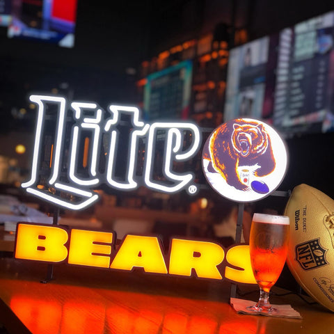 Chicago Bears Lite Beer LED Neon Sign Light Lamp