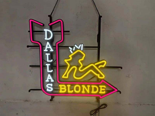 Dallas Blonde Live Nudes Girl LED Neon Sign Light Lamp With Dimmer