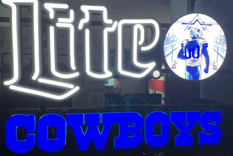 Dallas Cowboys Lite Beer LED Neon Sign Light Lamp